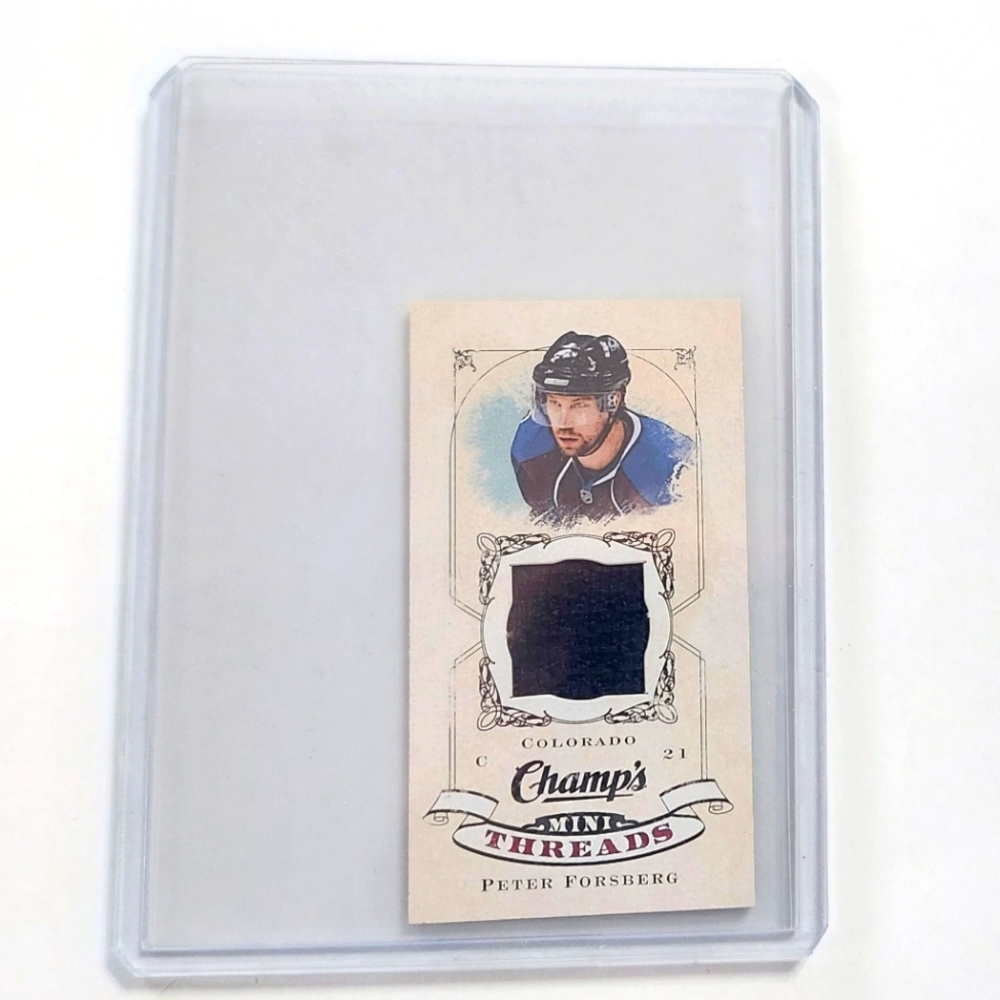 Peter Forsberg Champ's Game Used Jersey Card 2008/09 Colorado Avalanche